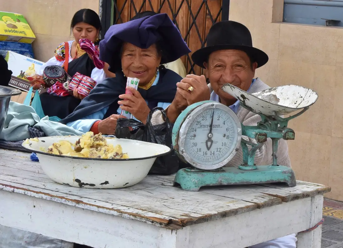 Home 20 Lachende marktverkopers in de Andes